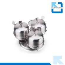 Hot Sale 3 Pieces Stainless Steel Rotating Spice Jar Set